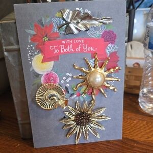 Gold and Silver Brooch Set